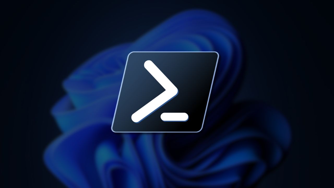 A modern, minimalist tech illustration representing a terminal or powershell profile
